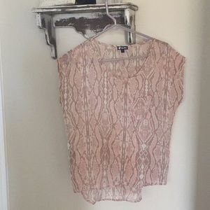 Pink snakeskin blouse tank top